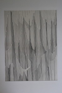 Tuschezeichnung, "abstraktes Gefüge", 70-er Jahre, 31,5 x 43